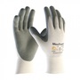 Protective Industrial Products Large MaxiFoam® Premium 15 Gauge Gray Nitrile Palm And Finger Coated Work Gloves With White Nylon Liner And Knit Wrist