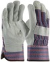 Protective Industrial Products Small Blue Split Cowhide Palm Gloves With Canvas Back And Safety Cuff