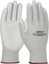 Protective Industrial Products Large QRP® Qualakote® 15 Gauge Light Gray Polyurethane Palm Coated Work Gloves With Gray Carbon And Nylon Liner And Knit Wrist