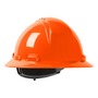 Protective Industrial Products Hi-Viz Orange Dynamic® Kilimanjaro™ HDPE Full Brim Hard Hat With Wheel/4-Point Ratchet Suspension