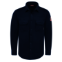 Bulwark® 3X Navy Jersey/Cotton FR Flex Knit Flame Resistant Shirt With Button Front Closure