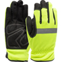 RADNOR™ Medium Hi-Viz Yellow And Black PRO SERIES Synthetic Leather Thermal/Waterproof Bladder Lined Cold Weather Gloves