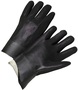 RADNOR™ Large 12" Black Interlock Lined Supported PVC Chemical Resistant Gloves With Rough Finish