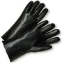 RADNOR™ Large 14" Black Interlock Lined Supported PVC Chemical Resistant Gloves With Smooth Finish