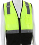 MCR Safety® 3X Hi-Viz Green/Black/Silver CL2MLSZ Polyester Mesh Vest