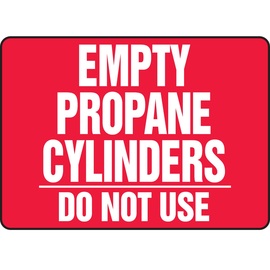 Accuform Signs® 10" X 14" White/Green Aluma-Lite™ Safety Sign "FULL PROPANE CYLINDERS READY FOR USE"