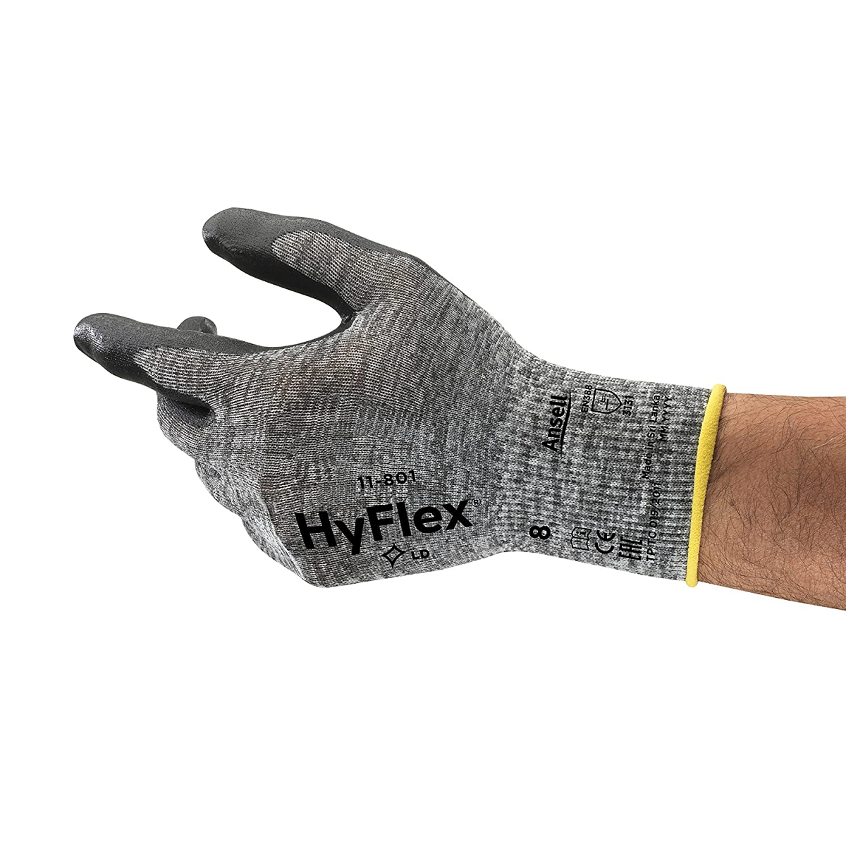 11819VP090 | Ansell HyFlex 11-819 Blue Carbon, Nylon, Spandex Abrasion Resistant Gloves, Size 9 11819VP090 | Ansell HyFlex 11-819 Blue Carbon, Nylon, Spandex Abrasion Resistant Gloves, Size 9