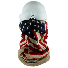 Benchmark FR® One Size Fits Most Beige 2nd Skin Jersey Cotton Modacrylic Nylon Flame Resistant Neck Gaiter With American Flag Graphic