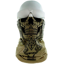 Benchmark FR® One Size Fits Most Beige 2nd Skin Jersey Cotton Modacrylic Nylon Flame Resistant Neck Gaiter With Geoskull Graphic