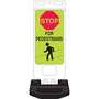 Brady® 40" X 14" X .090" Fluorescent Yellow And Green Reflective/Rigid Aluminum Safety Sign "STOP FOR PEDESTRIANS"