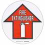 Brady® 17" Dia Black, Red And White 0.011" Anti-Slip Polyester ToughStripe® Floor Sign "FIRE EXTINGUISHER"