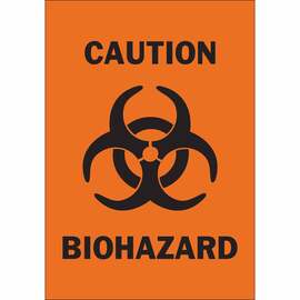 Brady® 10" X 7" X .06" Black And Orange Rigid Polystyrene Biohazard Sign "BIOHAZARD"