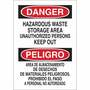 Brady® 14" X 10" X .035" Red, White And Black Rigid Aluminum Safety Sign "HAZARDOUS WASTE STORAGE AREA UNAUTHORIZED PERSONS KEEP OUT"