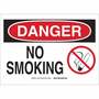 Brady® 10" X 14" X .035" Black, Red And White Rigid Aluminum Safety Sign "NO SMOKING"