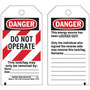 Brady® 5 3/4" X 3" Black/Red/White Heavy-Duty Polyester Tag (25 Per Pack) "DO NOT OPERATE This lock/tag may only be removed by___Name____Date____"