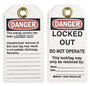 Brady® 5 3/4" X 3" Black/Red/White Heavy-Duty Polyester Tag (25 Per Pack) "LOCKED OUT. DO NOT OPERATE. THIS LOCK/TAG MAY ONLY BE REMOVED BY___NAME_____. DATE_____."