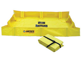 Justrite® 4' X 4' X 8" QuickBerm® Lite Yellow PVC Coated Fabric Spill Berm