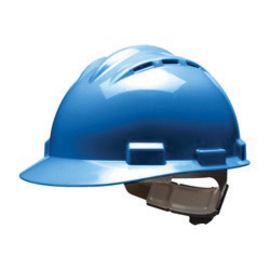 Bullard® Blue HDPE Cap Style Hard Hat With Ratchet/4 Point Ratchet Suspension