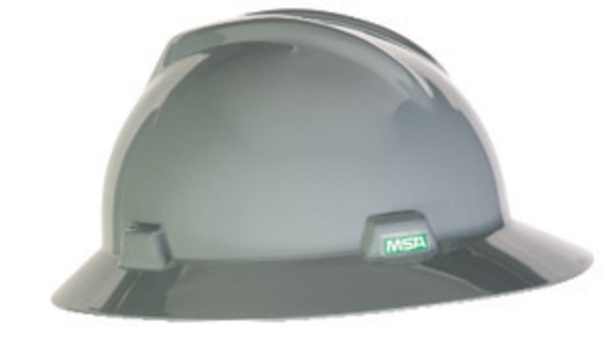 MSA V-Gard Full Brim Hard Hat Silver