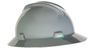 MSA Gray V-Gard® Polyethylene Full Brim Hard Hat With Ratchet/4 Point Ratchet Suspension