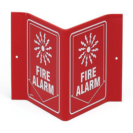 Brady® 6" X 9" X 4" White And Red Durable Acrylic Fire Alarm Sign "FIRE ALARM"