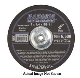 RADNOR™ 9" X .25" X 7/8" Aluminum Oxide Type 27 Depressed Center Grinding Wheel
