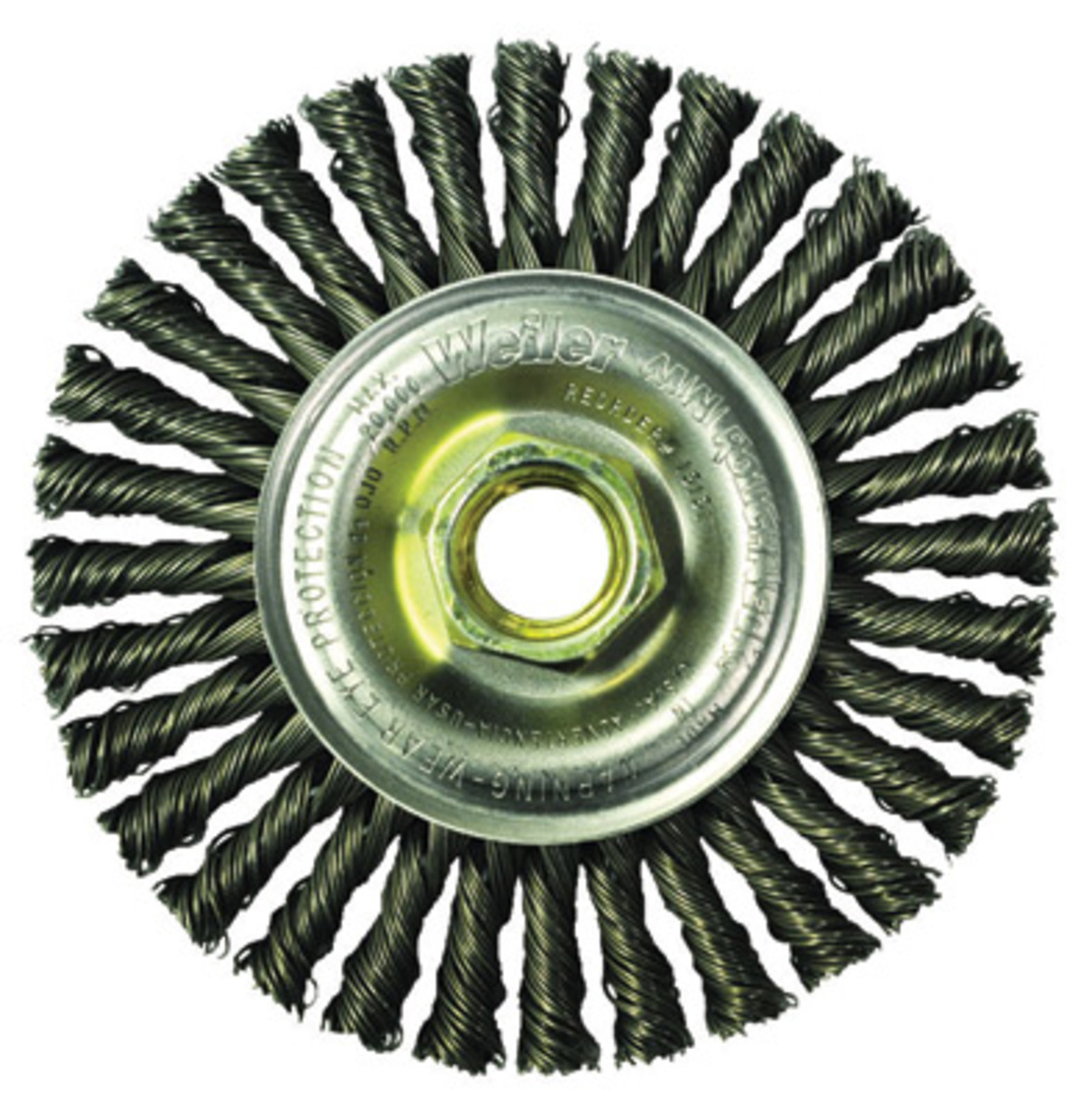 Made in USA Weiler 13131 Roughneck Max 4 Stringer Bead Wire Wheel.020 Steel Fill Pack of 5 5//8-11 UNC Nut