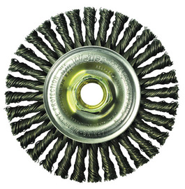Weiler® 4" X 5/8" - 11 Roughneck® Dualife™ Mighty-Mite™ Steel Knot Wire Wheel Brush