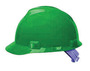 MSA Green V-Gard® Polyethylene Cap Style Hard Hat With Pinlock/4 Point Pinlock Suspension