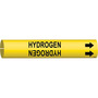 Brady® 13/16" X 13/16" Black/Yellow Snap-On™ Plastic Marker "HYDROGEN"