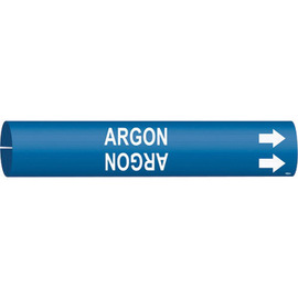Brady® 13/16" X 13/16" Blue/White Snap-On™ Plastic Pipe Marker "ARGON"