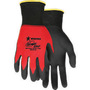 MCR Safety Size Large Ninja® BNF 18 Gauge Black Nitrile Palm Coated Work Gloves With Black Nylon And Spandex Liner And Knit Wrist Cuff
