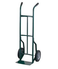 Harper™ Series 50T 600 lb Steel Industrial Hand Truck With 10" X 2 1/2" Offset Poly Hub Solid Rubber Wheels, Dual Handle And 7" X 14" Base Plate