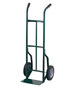 Harper™ Series 50T 600 lb Steel Industrial Hand Truck With 10" X 2 1/2" Offset Poly Hub Solid Rubber Wheels, Dual Handle And 7" X 14" Base Plate