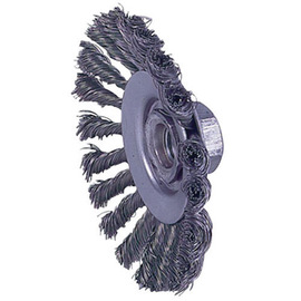 Weiler® 4" X M10 X 1-1/4" Dualife™ Mighty-Mite™ Steel Knot Wire Wheel Brush
