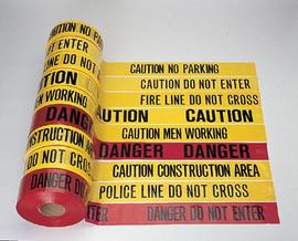 Harris Industries 3" X 1000' Yellow 4 mil Polyethylene BT Series Barricade Tape "CAUTION OPEN TRENCH"
