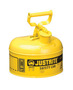 Justrite® 1 Gallon Yellow Galvanized Steel Safety Can