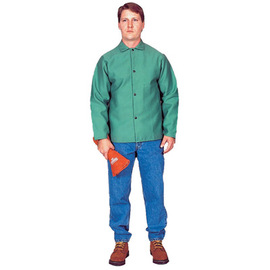 Stanco Safety Products™ Medium Green Cotton Flame Resistant Welding Jacket With Snap Closure