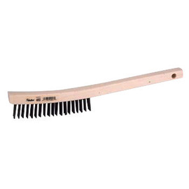 Weiler® 5 1/2" Steel Scratch Brush With Curved Handle Handle