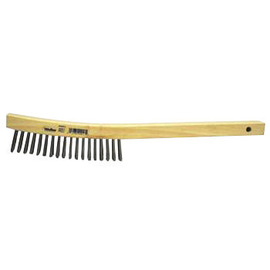 Weiler® 6" Stainless Steel Scratch Brush With Curved Handle Handle