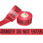 Harris Industries 3" X 1000' Red 4 mil Polyethylene BT Series Barricade Tape "DANGER DO NOT ENTER"