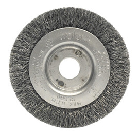Weiler® 3" X 1/2" - 3/8" Trulock™ Steel Crimped Wire Wheel Brush