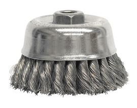 Weiler® 4" X 5/8" - 11 Steel Knot Wire Cup Brush