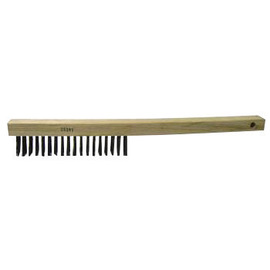 Weiler® 6" Steel Vortec Pro® Scratch Brush With Wood Curved Handle Handle