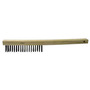 Weiler® 6" Steel Vortec Pro® Scratch Brush With Wood Curved Handle Handle