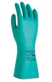 Ansell Size 9 Green Sol-Vex® 13" 11 mil Nitrile Chemical Resistant Gloves With Sandpatch Grip Finish And Straight Cuff