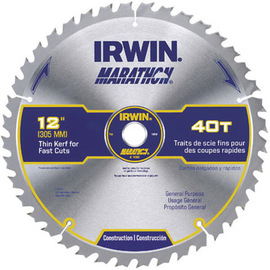 IRWIN® 12" X 1" Diamond X .070" 8300 RPM 40 Teeth ATB Grind Vise-Grip® Marathon® Carbide Tipped Circular Saw Blade (For Use With Miter/Table Saw) (Carded)