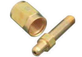 Western CGA-347 0.830" - 14 NGO Female RH Brass 3001 - 5500 psig Hand Tight Regulator Inlet Nut (For Wrench Flats)