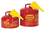 Eagle 2 Gallon Red 24 Gauge Galvanized Steel Type I Safety Can With Non-Sparking Flame Arrestor And F-15 Funnel