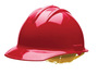 Bullard® Red HDPE Cap Style Hard Hat With Ratchet/6 Point Ratchet Suspension